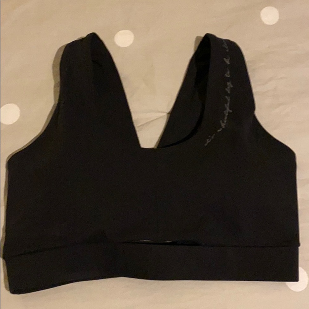 Whitney Simmons x GymShark black sports bra